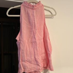 Universal Thread cotton and Rayon crinkle sleeveless top with pleated collar